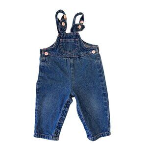 Vintage 1980s Baby Denim Overalls By Little Miracles Adjustable Straps 100% Cott